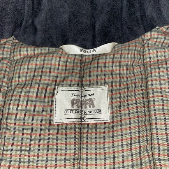 Vintage Puffa Black Quilted‎ Puffer Vest Men's Small Outdoor Wear Plaid Lined - Picture 9 of 16